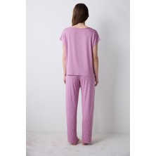 Alia Soft Pantolon Lila Pijama Takımı