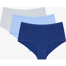 Penti Blue Dream Pamuklu 3lü Highwaist Çok Renkli Slip Külot
