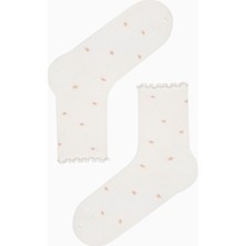 Bear Frill Beyaz Açık Pembe 2li Soket Çorap