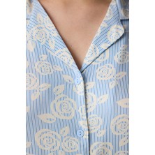 Penti Roses Gömlek Pantolon Açık Mavi Pijama Takımı