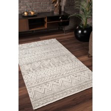 Kreasyon Halı Vavien 1370 Bej Yumuşak Dokulu Salon Mutfak Koridor Oturma Odası Yolluk Halı Makine Halısı