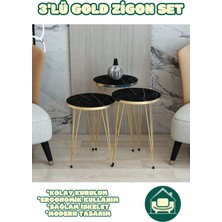 Berlin Zigon Sehpa Gold Tel Ayak Lüks & Modern Tasarım
