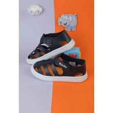 Moda Lime Unisex Lacivert Cırtlı Esnek Kaucuk Tabanlı Tam Ortapedik Dayanıklı Sneaker Çocuk Spor Sandalet