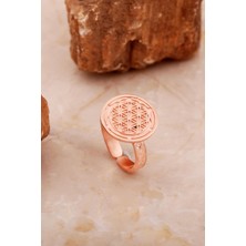 Sümer Telkari Yaşam Çiçeği Elişi Rose Gümüş Yüzük 3767