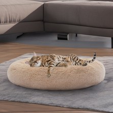 Pugalo Peluş Kedi ve Köpek Yatağı Krem Renkte, Ekonomik Kedi Yatağı