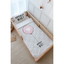 Tuğba Kuğu Montessori Nevresim Takımı (100 x 200) - Pure Baby Serisi - Pembe Kalpli Balon