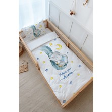 Tuğba Kuğu Montessori Nevresim Takımı (100 x 200) - For Baby Serisi - Hortumda Uyuyan Mavi Fil