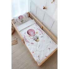 Tuğba Kuğu Montessori Nevresim Takımı (100 x 200) - For Baby Serisi - Pembe Balonda Fil