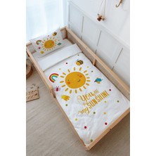 Tuğba Kuğu Montessori Nevresim Takımı (100 x 200) - For Baby Serisi - Gülen Pastel Güneş
