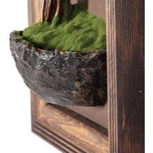 Timber Bonsai Tablaeu -3 - Masif Ahşap Çerçeveli 3 Boyutlu Yapay Ağaç Tablosu 33X60 cm