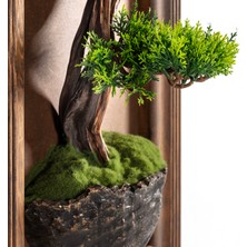 Timber Bonsai Tablaeu -1 - Masif Ahşap Çerçeveli 3 Boyutlu Yapay Ağaç Tablosu 33X60 cm