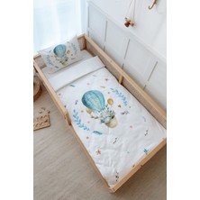 Tuğba Kuğu Montessori Nevresim Takımı (100 x 200) - For Baby Serisi - Mavi Balonda Fil