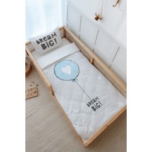 Tuğba Kuğu Montessori Nevresim Takımı (100 x 200) - Pure Baby Serisi - Mavi Kalpli Balon