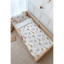 Tuğba Kuğu Montessori Nevresim Takımı (100 x 200) - Iconic Serisi - Pembe Safari Hayvanlar