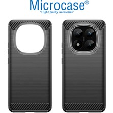 Microcase Xiaomi Redmi Note 14 Pro Plus 5g ile Uyumlu Brushed Carbon Fiber Silikon Kılıf - Siyah AL3332