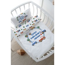 Tuğba Kuğu Park Yatak Nevresim Takımı (80 x 120) - For Baby Serisi - Mavi Çemberde Arabalar