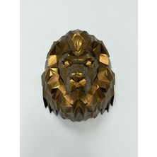 Mikkardesign Oksit Gold Polyester Modern Kübik Aslan Duvar Dekor