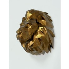 Mikkardesign Oksit Gold Polyester Modern Kübik Aslan Duvar Dekor