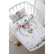 Tuğba Kuğu Park Yatak Nevresim Takımı (80 x 120) - For Baby Serisi - Pembe Balonda Fil