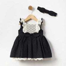 Lema Bandanalı Fistolu Vintage Özelgün Kız Bebek Elbise