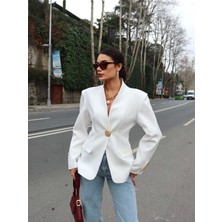 Gold Düğmeli Blazer Ceket