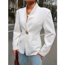 Gold Düğmeli Blazer Ceket