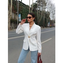 Gold Düğmeli Blazer Ceket