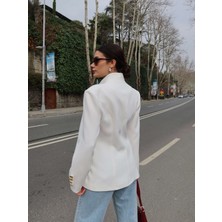 Gold Düğmeli Blazer Ceket