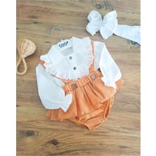 Melinda Kız Bebek Salopet Özel Gün Doğum Günü Vintage Takım