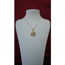 Bazar Store Altın Kaplama Taş İşlemeli Yıldız Model Kadın Kolye