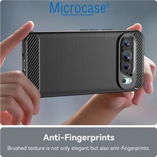 Microcase Google Pixel 9 Pro Xl ile Uyumlu Brushed Carbon Fiber Silikon Kılıf - Siyah AL3332
