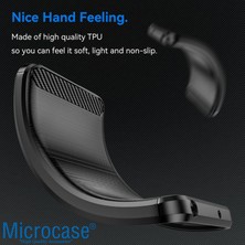 Microcase Google Pixel 9 Pro Xl ile Uyumlu Brushed Carbon Fiber Silikon Kılıf - Siyah AL3332