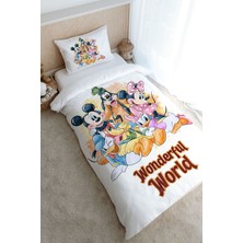 Tuğba Kuğu Tek Kişilik Nevresim Takımı (160X220) - Cartoon Serisi - Mickey ve Arkadaşları