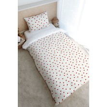 Tuğba Kuğu Tek Kişilik Nevresim Takımı (160X220) - Iconic Serisi - Red Hearts