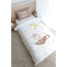 Tuğba Kuğu Tek Kişilik Nevresim Takımı (160X220) - Pure Baby Serisi - Bir Fincanda Tavşan