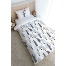 Tuğba Kuğu Tek Kişilik Nevresim Takımı (160X220) - Iconic Serisi - Kış Çamları