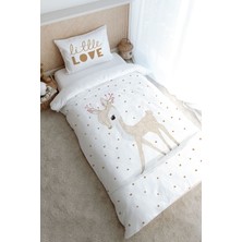 Tuğba Kuğu Tek Kişilik Nevresim Takımı (160X220) - Iconic Serisi - Çiçek Boynuzlu Geyik