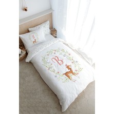 Tuğba Kuğu Tek Kişilik Nevresim Takımı (160X220) - Little Deer Series - B Harfi