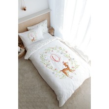 Tuğba Kuğu Tek Kişilik Nevresim Takımı (160X220) - Little Deer Series - O Harfi