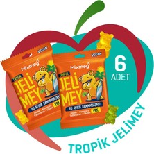 Mixmey Jelimey Tropik 6 Adet x 35 gr (Jelatinsiz Doğal Tropik Lezzet Gummy Bear - Ayıcık)