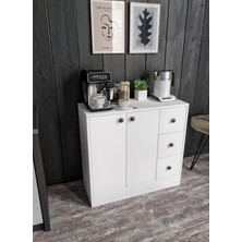 Cabinse Neva  Mdf 2 Kapaklı 3 Çekmeceli Çok Amaçlı Dolap Banyo, Oyuncak Dolabı, Mutfak, Kahve Köşesi ,çocuk Elbise Dolabı