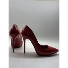 Hayy Shoes Kırmızı Rugan  Deri Astarlı Stiletto Topuklu Ayakkabı