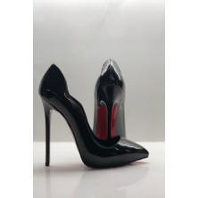 Hayy Shoes Siyah Rugan Love Gizli Platformlu Stiletto Topuklu Ayakkabı