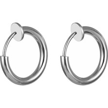 Chavin 12 mm Çelik Silver Deliksiz Kulaklar Için Yaylı Kapama Küpe EV25BY-12