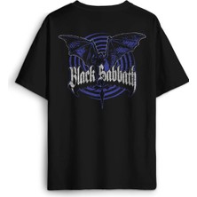 Black Sabbath Rock Müzik Ozzy Metal Music Yarasa Sırt Ön Baskılı Oversize Tişört Unisex T-Shirt
