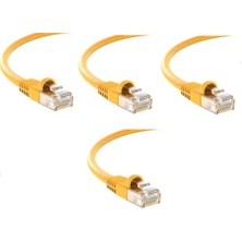 S-Link Cat6 Sarı 7 Metre  RJ45 Lan Kablosu Uçları Hazır Takılı Bilgisayar Modem Internet Ethernet Kablosu