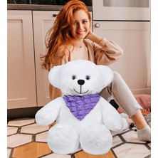 Pandamkee Fularlı Beyaz Peluş Ayıcık Sevimli ve Yumuşak Büyük Oyuncak Ayı