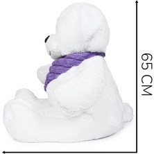 Pandamkee Fularlı Beyaz Peluş Ayıcık Sevimli ve Yumuşak Büyük Oyuncak Ayı