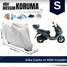 Breen Tüm Modellere Uyumlu Gri (S) Beden Motosiklet Brandası, Arka Çanta ve Kilit Uyumlu, Güvenli, Su Geçirmez Dayanıklı Kumaş