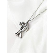 Alaja Silver Dans Eden Çift Parlak Unisex Tasarım 925 Ayar Gümüş Kolye